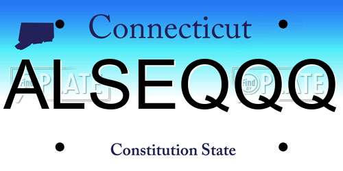 ALSEQQQ Connecticut License Plate