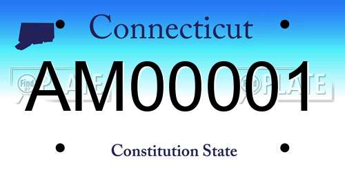 AM00001 Connecticut License Plate