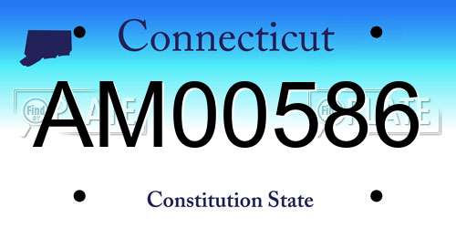 AM00586 Connecticut License Plate