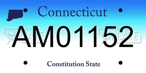 AM01152 Connecticut License Plate