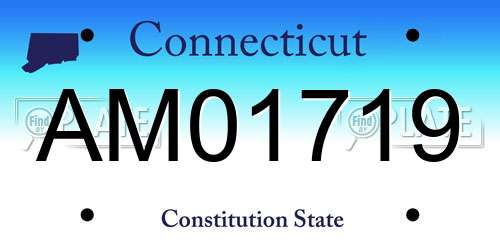 AM01719 Connecticut License Plate