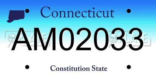AM02033 Connecticut License Plate