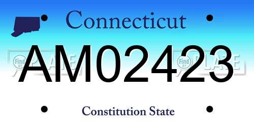 AM02423 Connecticut License Plate