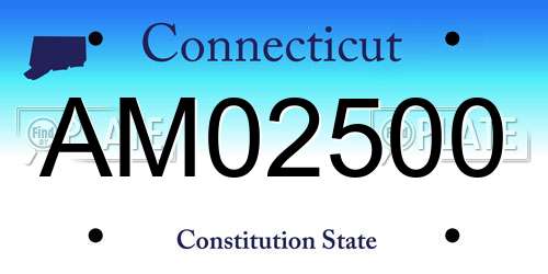 AM02500 Connecticut License Plate