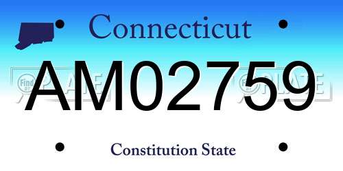 AM02759 Connecticut License Plate