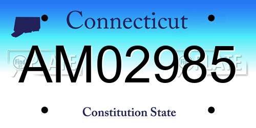 AM02985 Connecticut License Plate