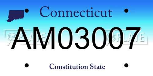 AM03007 Connecticut License Plate