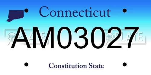 AM03027 Connecticut License Plate