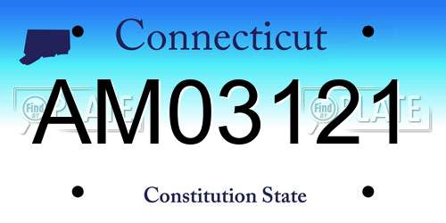 AM03121 Connecticut License Plate