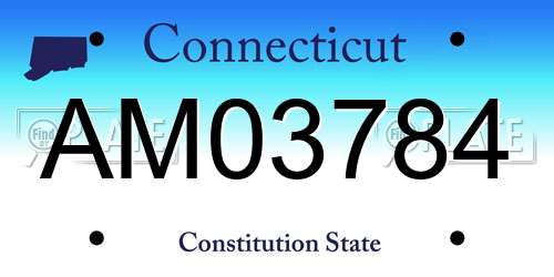 AM03784 Connecticut License Plate