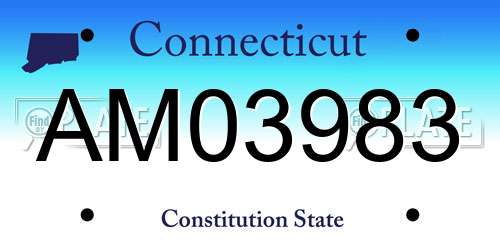 AM03983 Connecticut License Plate