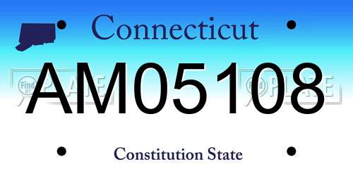 AM05108 Connecticut License Plate