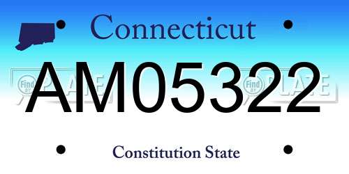 AM05322 Connecticut License Plate