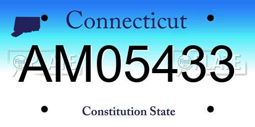AM05433 Connecticut License Plate