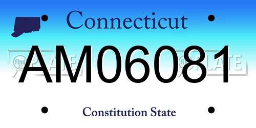 AM06081 Connecticut License Plate