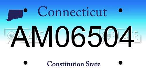 AM06504 Connecticut License Plate