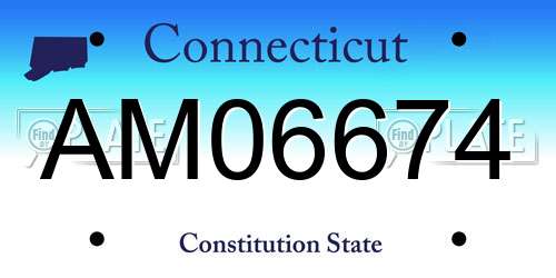 AM06674 Connecticut License Plate