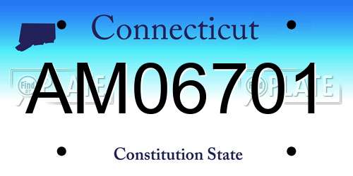 AM06701 Connecticut License Plate