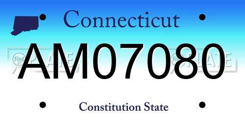AM07080 Connecticut License Plate