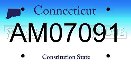AM07091 Connecticut License Plate