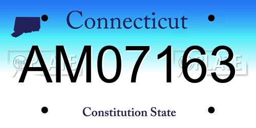 AM07163 Connecticut License Plate