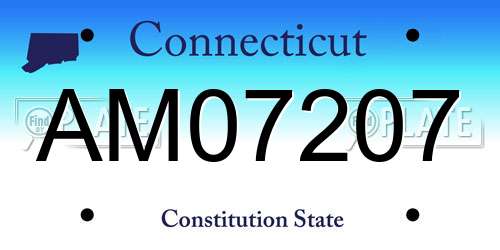 AM07207 Connecticut License Plate