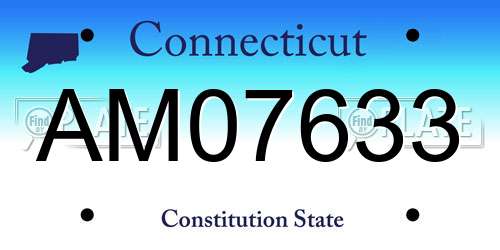 AM07633 Connecticut License Plate