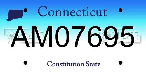 AM07695 Connecticut License Plate