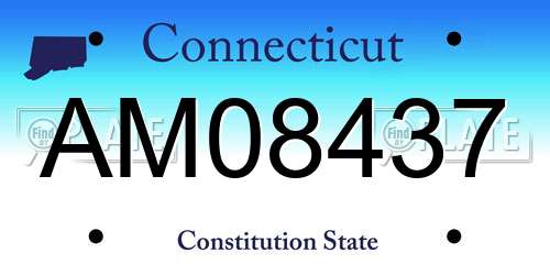 AM08437 Connecticut License Plate