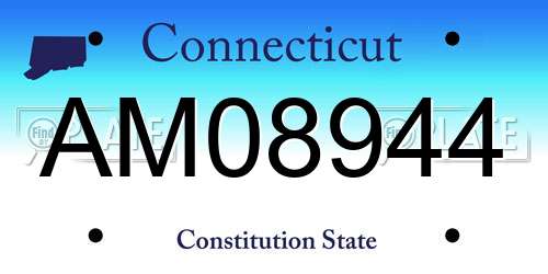 AM08944 Connecticut License Plate