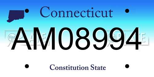 AM08994 Connecticut License Plate