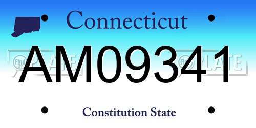 AM09341 Connecticut License Plate