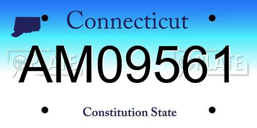 AM09561 Connecticut License Plate