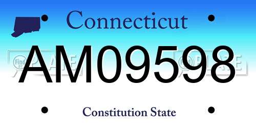AM09598 Connecticut License Plate