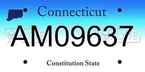 AM09637 Connecticut License Plate