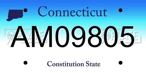 AM09805 Connecticut License Plate