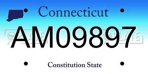 AM09897 Connecticut License Plate