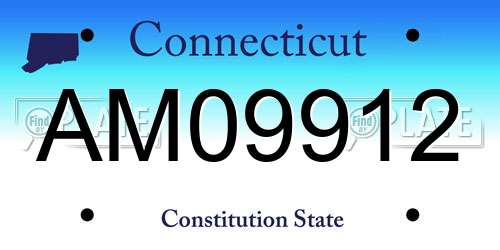 AM09912 Connecticut License Plate