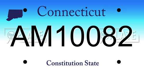 AM10082 Connecticut License Plate