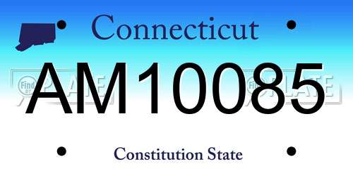 AM10085 Connecticut License Plate
