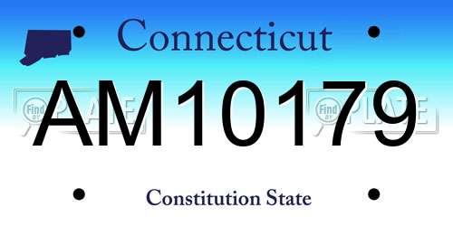 AM10179 Connecticut License Plate