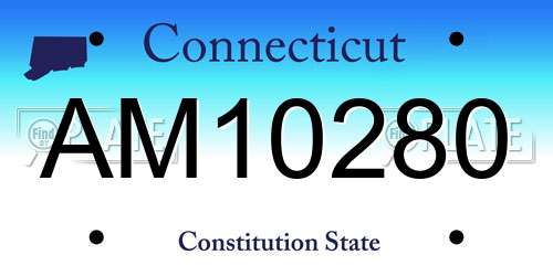 AM10280 Connecticut License Plate