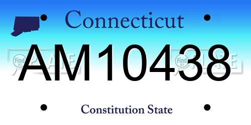 AM10438 Connecticut License Plate