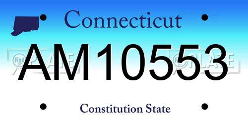 AM10553 Connecticut License Plate