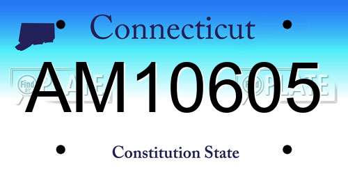 AM10605 Connecticut License Plate