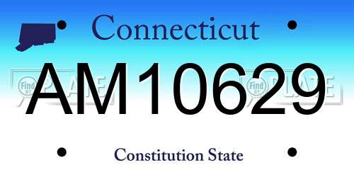 AM10629 Connecticut License Plate