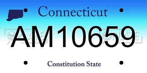 AM10659 Connecticut License Plate