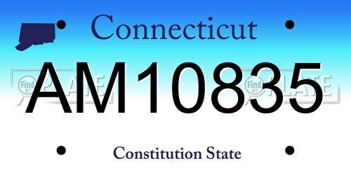 AM10835 Connecticut License Plate