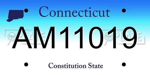 AM11019 Connecticut License Plate