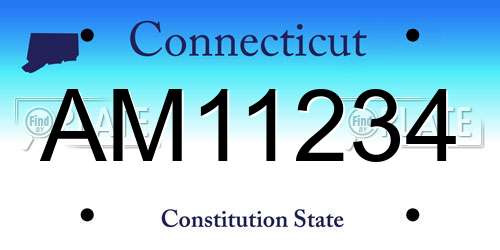 AM11234 Connecticut License Plate